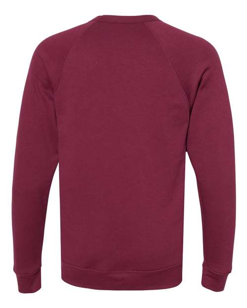BELLA + CANVAS 3901, Unisex Sponge Fleece Raglan Crewneck Sweatshirt, Maroon