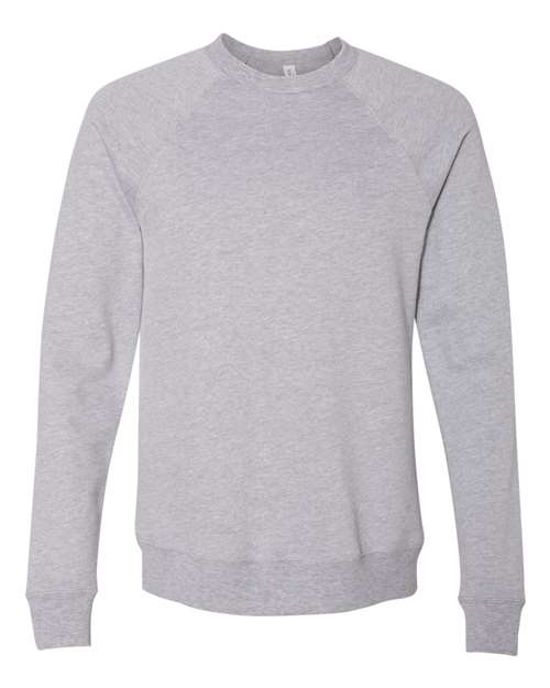 BELLA + CANVAS 3901, Unisex Sponge Fleece Raglan Crewneck Sweatshirt, Athletic Heather
