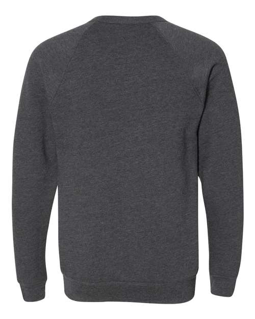 BELLA + CANVAS 3901, Unisex Sponge Fleece Raglan Crewneck Sweatshirt, Dark Grey Heather