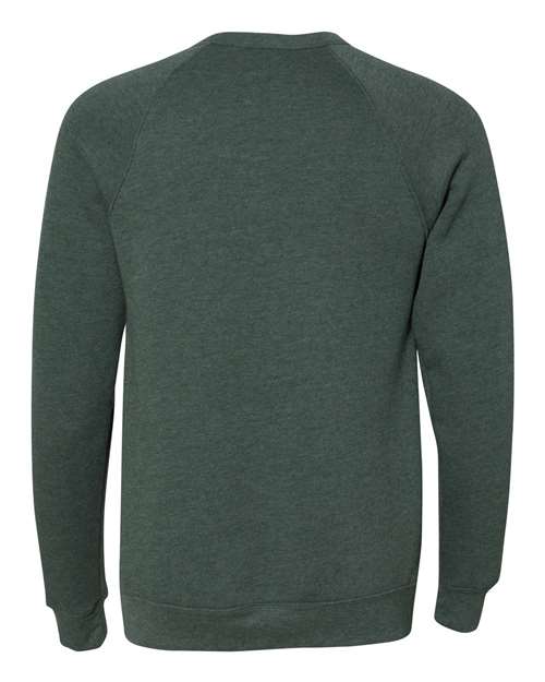 BELLA + CANVAS 3901, Unisex Sponge Fleece Raglan Crewneck Sweatshirt, Heather Forest