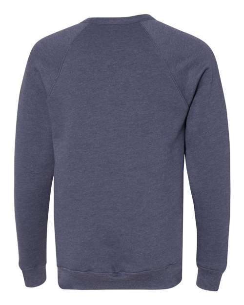 BELLA + CANVAS 3901, Unisex Sponge Fleece Raglan Crewneck Sweatshirt, Heather Navy