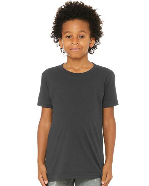 BELLA + CANVAS 3001Y, Youth Jersey Tee, Dark Grey