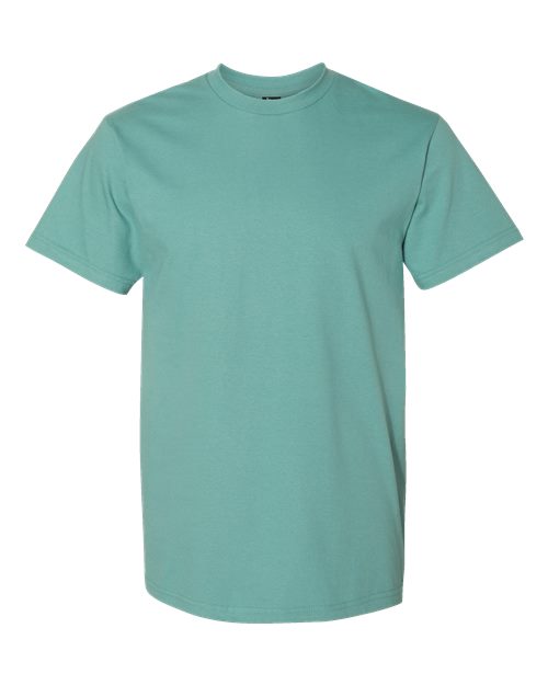 Gildan H000 Unisex Hammer™ T-Shirt Seafoam 4XL Cotton Cotton-Poly Blend Midweight Moisture-Wicking Polyester Premium Regular Fit Short Sleeves Sport / Athletic T-Shirts Tear-Away Label Tops Womens Womens Tops Woven Shirts