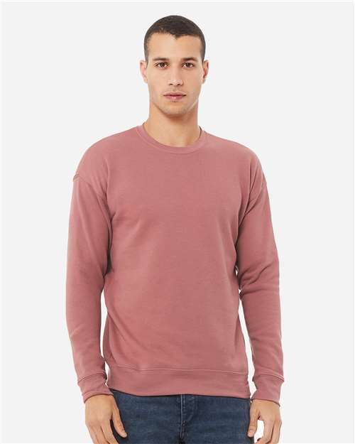 BELLA + CANVAS 3945, Unisex Sponge Fleece Drop Shoulder Crewneck Sweatshirt, Mauve