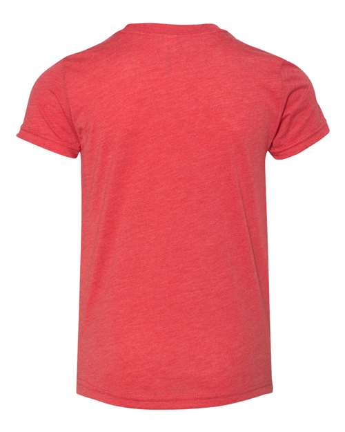 BELLA + CANVAS 3413Y, Youth Triblend Tee, Red Triblend
