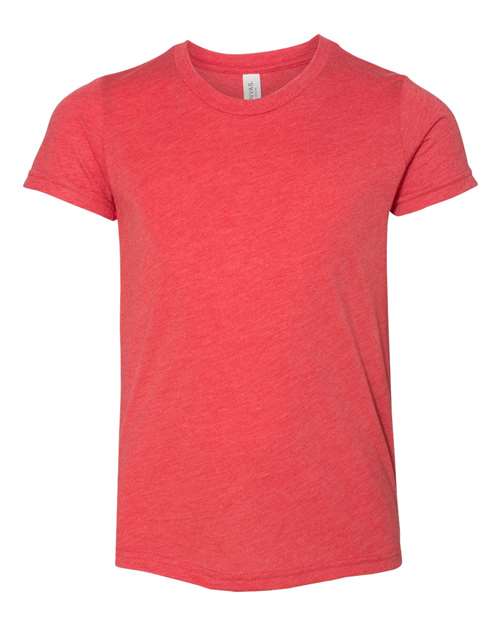 BELLA + CANVAS 3413Y, Youth Triblend Tee, Red Triblend