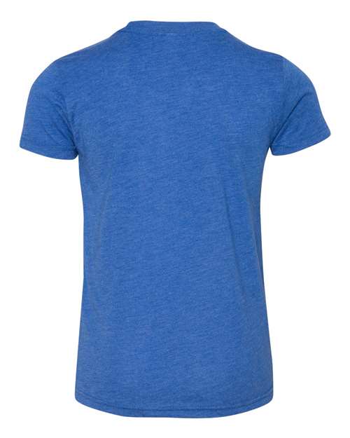 BELLA + CANVAS 3413Y, Youth Triblend Tee, True Royal Triblend