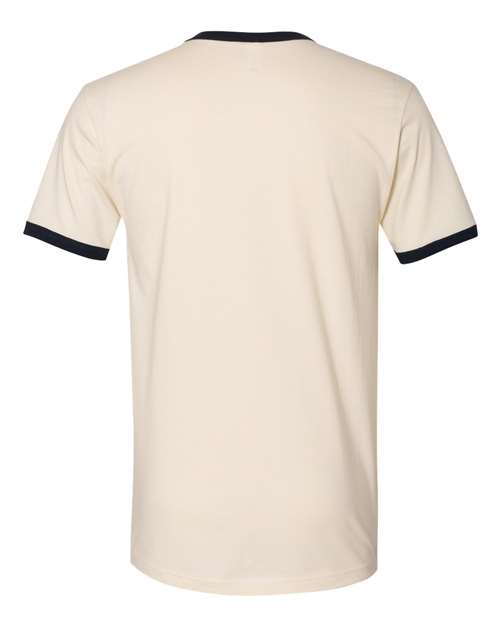 Next Level 3604, Unisex Cotton Ringer Tee, Natural/ Midnight Navy