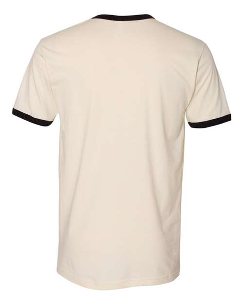 Next Level 3604, Unisex Cotton Ringer Tee, Natural/ Black