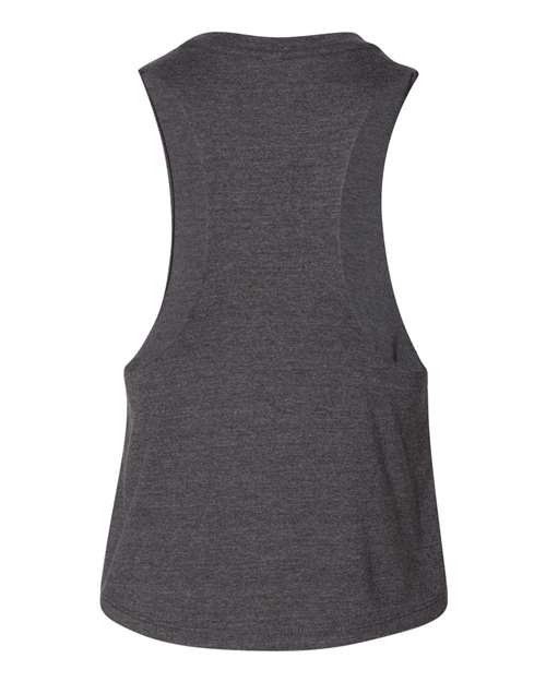BELLA + CANVAS 6682, Women's Racerback Crop Tank, Dark Grey Heather
