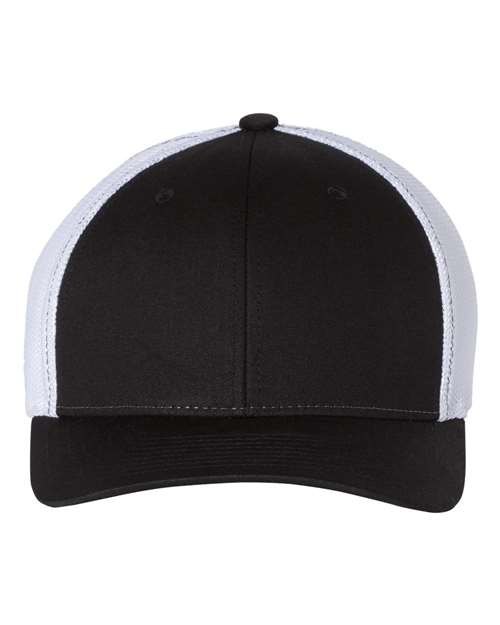 R-Flex Trucker Cap - - 6367 Black White 110 90195 Adult Best Selling Brands Blends Company Store Hats Company Store Headwear Company Store Style Guide Fitness and Wellness Fitted Go To Fashion Hats Headwear Mens & Unisex Mesh Mesh Back Mid Profiles Polyester - Over 50% Pre-Curved Visor Richardson School & Team Six-Panel Structured Truckers