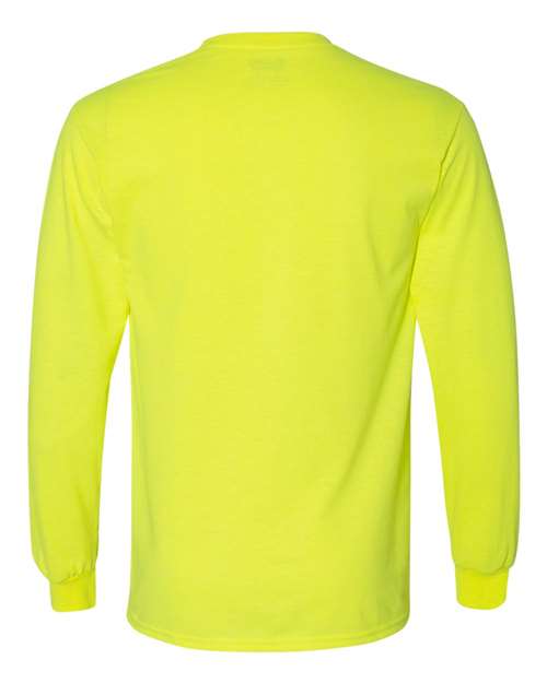Gildan 8400, Unisex Dryblend 50/50 Long Sleeve T-shirt, Safety Green