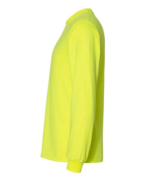 Gildan 8400, Unisex Dryblend 50/50 Long Sleeve T-shirt, Safety Green