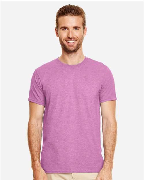 Softstyle Ring-Spun T-Shirt | Comfortable | Unisex - 64000 Heather Radiant Orchid casual comfortable cotton everyday wear Polyester printable ring-spun softstyle t-shirt T-Shirts - Core unisex