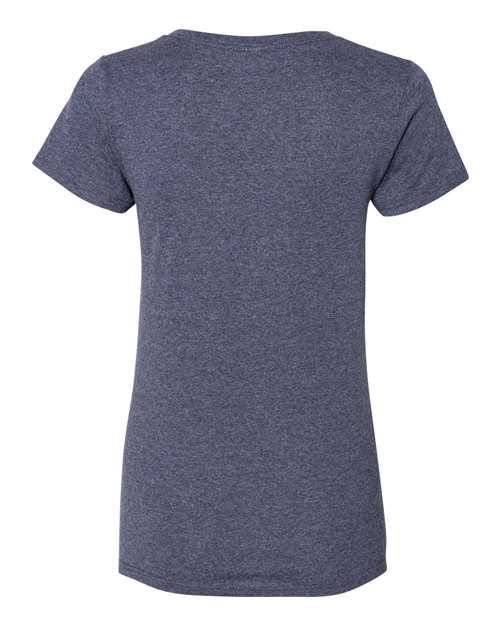 Gildan 5V00L, Women's Heavy Cotton V-neck T-shirt, Heather Navy
