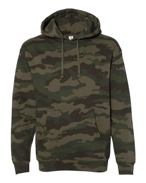 Independent Trading Co. IND4000, Unisex Heavyweight Hooded Sweatshirt, Forest Camo