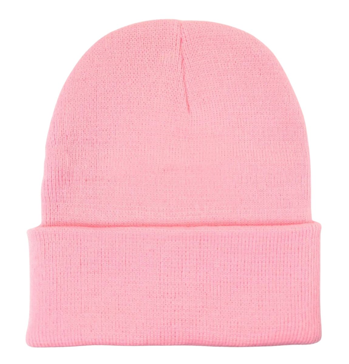Plain Toque - Regular Size with Cuff Regular Light Pink Dozen Special Fashion Knit