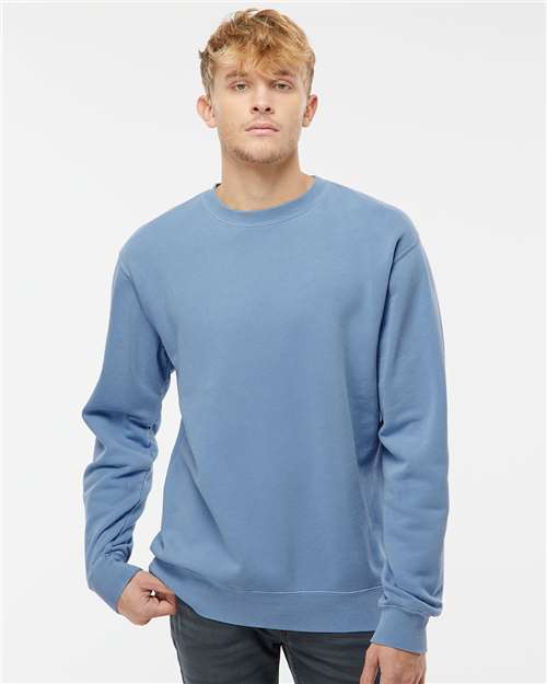 Independent Trading Co. PRM3500, Unisex Midweight Pigment-dyed Crewneck Sweatshirt, Pigment Light Blue