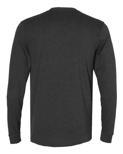 Next Level 6411, Unisex Sueded Long Sleeve Tee, Heather Charcoal
