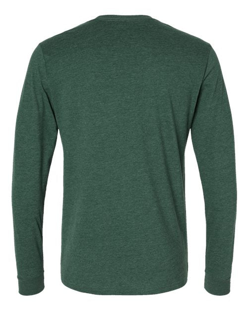 Next Level 6411, Unisex Sueded Long Sleeve Tee, Heather Forest Green