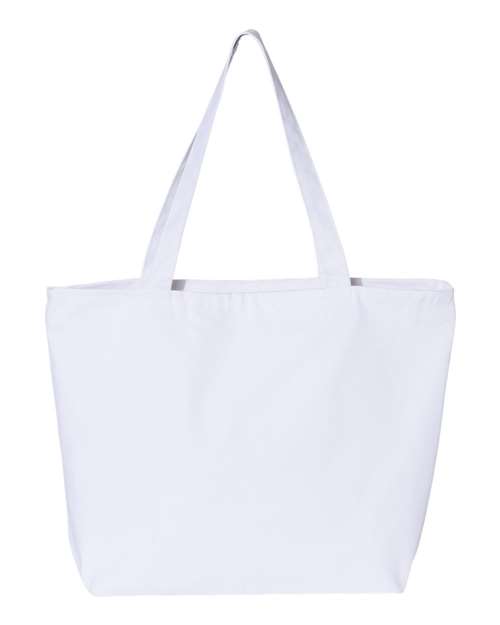 Q-Tees Q611, 25l Zippered Tote, White
