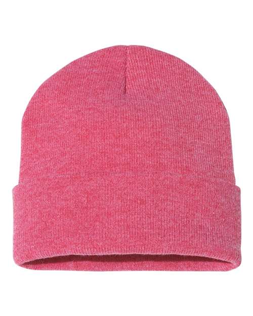 Sportsman SP12, 12" Solid Cuffed Beanie, Heather Red