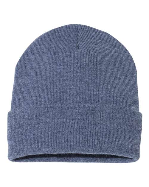 Sportsman SP12, 12" Solid Cuffed Beanie, Heather Navy