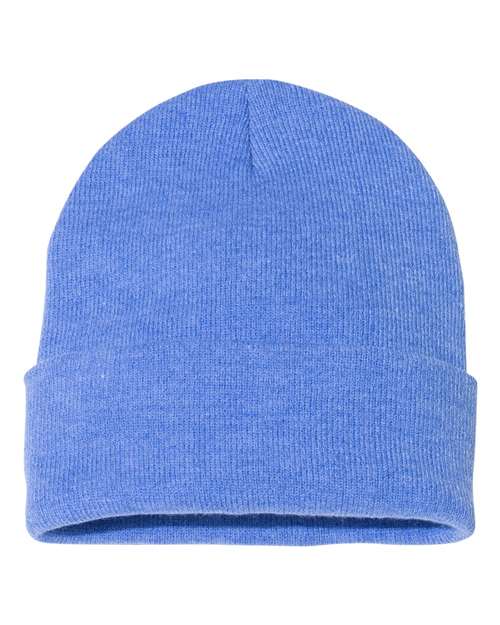 Sportsman SP12, 12" Solid Cuffed Beanie, Heather Royal