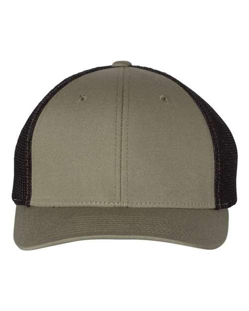 R-Flex Trucker Cap - - 6367 Loden Black 110 90195 Adult Best Selling Brands Blends Company Store Hats Company Store Headwear Company Store Style Guide Fitness and Wellness Fitted Go To Fashion Hats Headwear Mens & Unisex Mesh Mesh Back Mid Profiles Polyester - Over 50% Pre-Curved Visor Richardson School & Team Six-Panel Structured Truckers