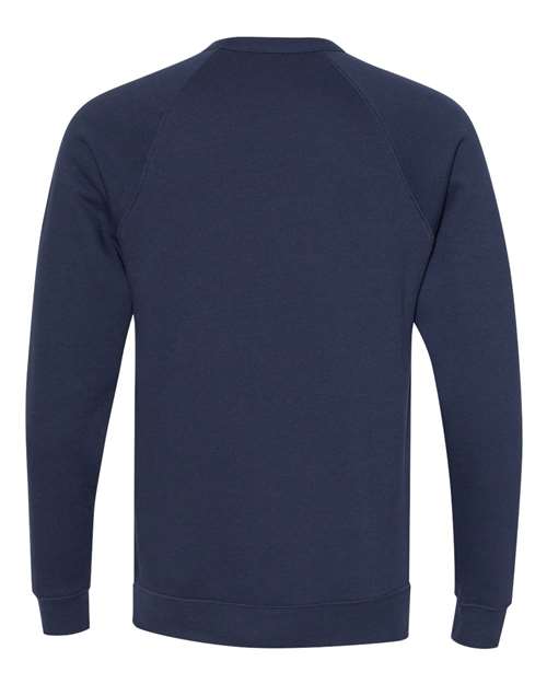 BELLA + CANVAS 3901, Unisex Sponge Fleece Raglan Crewneck Sweatshirt, Navy