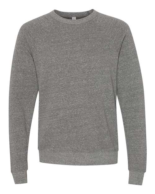 BELLA + CANVAS 3901, Unisex Sponge Fleece Raglan Crewneck Sweatshirt, Deep Heather
