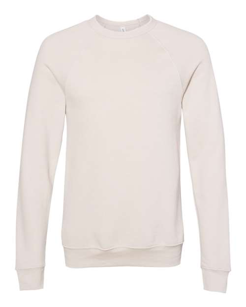BELLA + CANVAS 3901, Unisex Sponge Fleece Raglan Crewneck Sweatshirt, Heather Dust