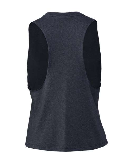 BELLA + CANVAS 6682, Women's Racerback Crop Tank, Heather Navy