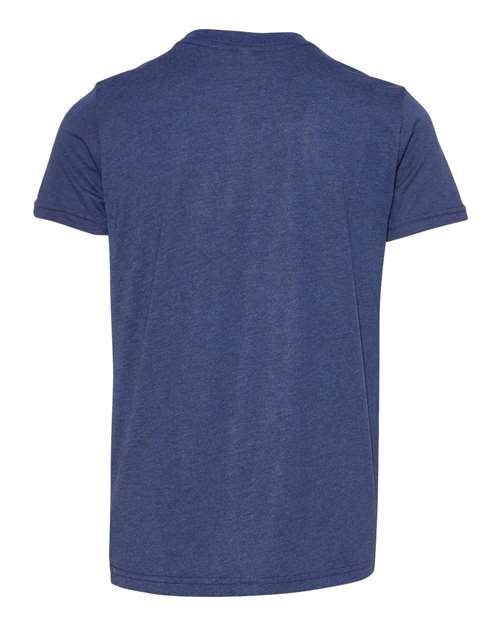 BELLA + CANVAS 3413Y, Youth Triblend Tee, Navy Triblend