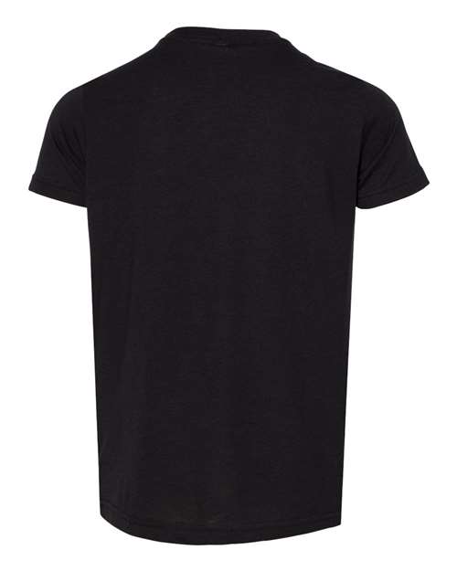 BELLA + CANVAS 3413Y, Youth Triblend Tee, Solid Black Triblend