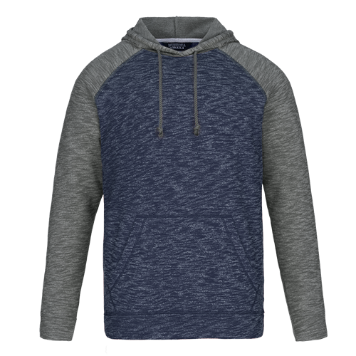 L00745 - Alameda - Adult Pullover Hooded Sweatshirt Navy Gunmetal Heather 60% Cotton 40% Recycled Polyester 745 adult eco-friendly mens Muskoka Trail sustainable