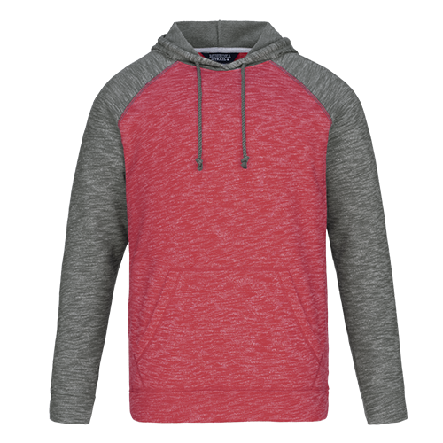 L00745 - Alameda - Adult Pullover Hooded Sweatshirt Red Gunmetal Heather 60% Cotton 40% Recycled Polyester 745 adult eco-friendly mens Muskoka Trail sustainable