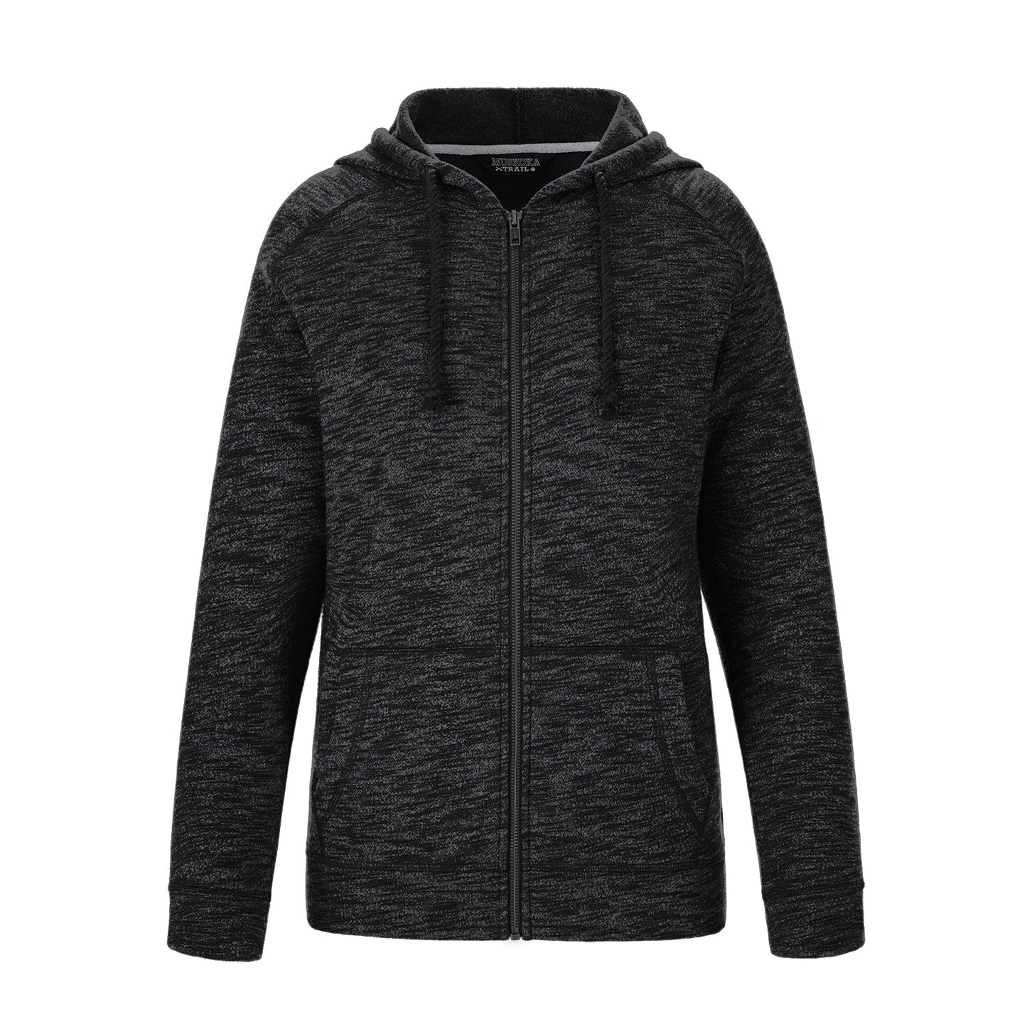 L00751 - Berkeley - Ladies Full Zip Hooded Sweatshirt Black Heather 60% Cotton 40% Recycled Polyester 751 eco-friendly Ladies Muskoka Trail sustainable Women