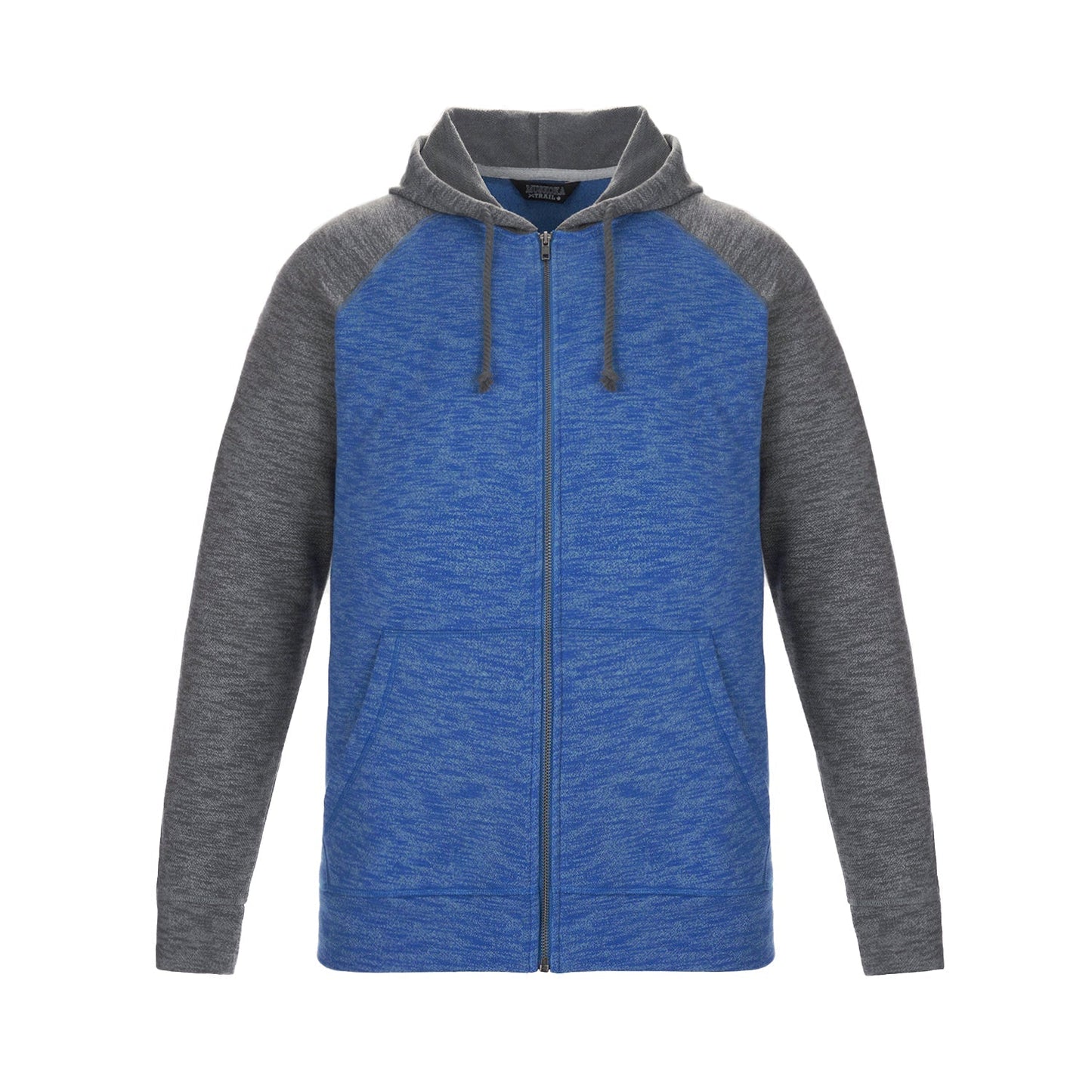 L00755 - Irvine - Adult Full Zip Hooded Sweatshirt Blue Gunmetal Heather 60% Cotton 40% Recycled Polyester 755 adult eco-friendly mens Muskoka Trail sustainable