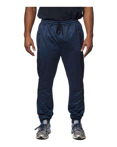 Men's Performance Fleece Joggers 7552 - Comfortable and Stylish Activewear Heather Navy comfortable workout clothes men's joggers performance fleece pants stylish activewear
