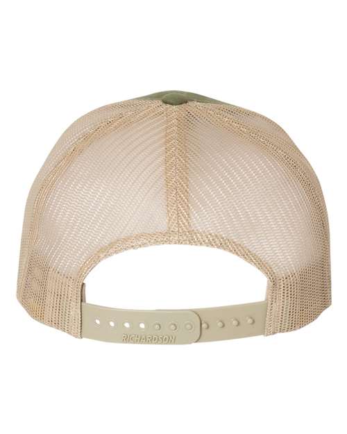 Richardson 112FP, Five-panel Trucker Cap, Army Olive Green/ Tan