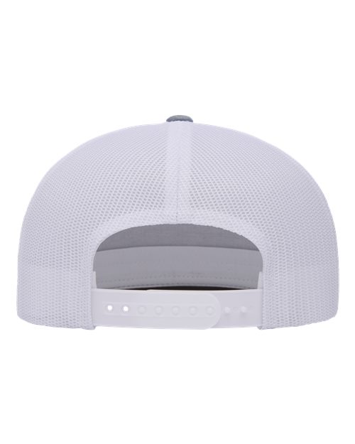 YP Classics 6006, Classic Five-panel Trucker Cap, Heather/ White