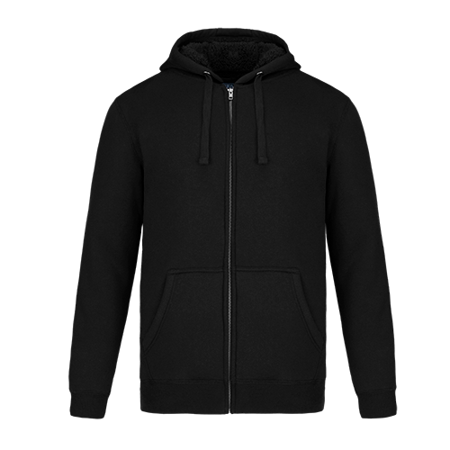 L00785 - Yolo - Adult Full-Zip Hooded Sweatshirt w/ Sherpa Fleece Black 60% Cotton 40% Recycled Polyester 785 adult carhartt eco-friendly mens Muskoka Trail sherpa sustainable sweater yolo785