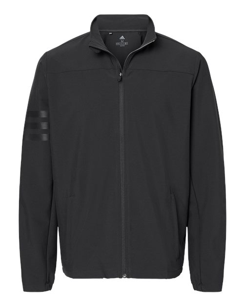 Adidas A267, Men's Wind Resistant Full-zip Jacket, Black/ Black
