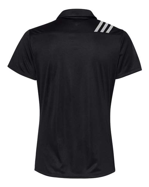 Adidas A325, Women's 3-stripes Shoulder Polo, Black/ White