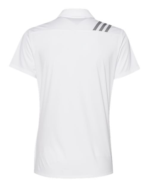 Adidas A325, Women's 3-stripes Shoulder Polo, White/ Black