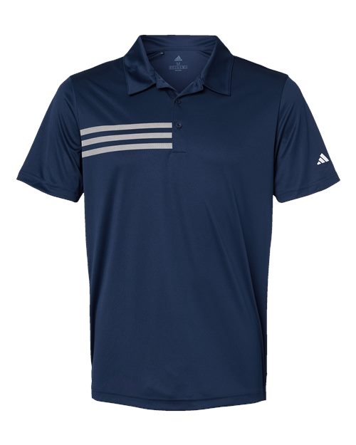 Adidas A324, Men's 3-stripes Chest Polo, Collegiate Navy/ White