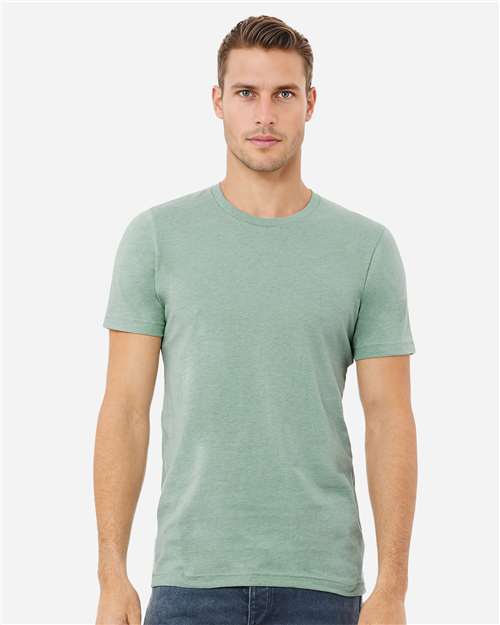 BELLA + CANVAS 3001CVC, Cvc Jersey Tee, Heather Prism Dusty Blue