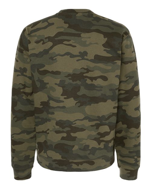 Independent Trading Co. SS3000, Unisex Midweight Crewneck Sweatshirt, Forest Camo