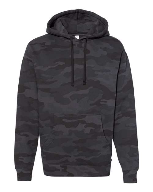 Independent Trading Co. IND4000, Unisex Heavyweight Hooded Sweatshirt, Black Camo